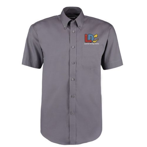 LDC Kustom Kit Corporate Oxford Shirt Short-Sleeved (Classic Fit) Charcoal